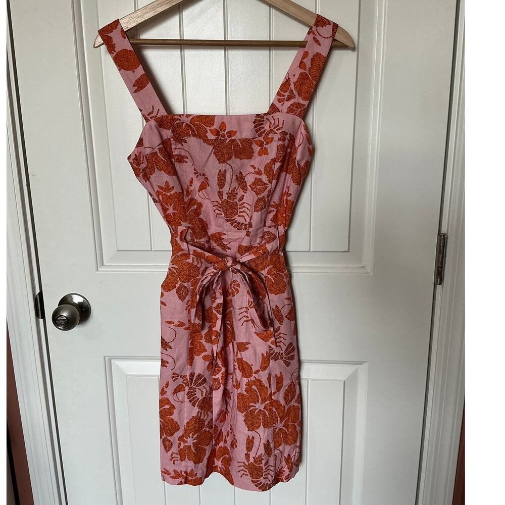 NWOT Farm Rio Coastal Floral Mini Dress XSmall Pink/Red